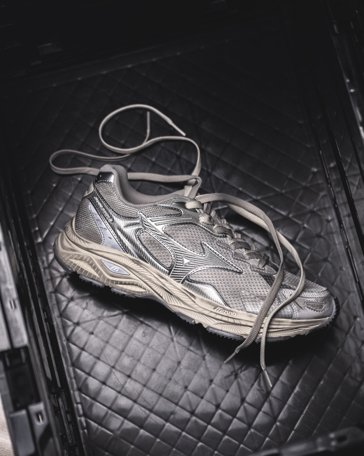 Mizuno Racer S 美津濃 復古 做舊 髒髒鞋 慢跑鞋 金屬灰