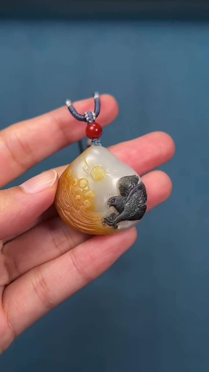 和田玉籽料乘風破浪,天然和田玉軟玉