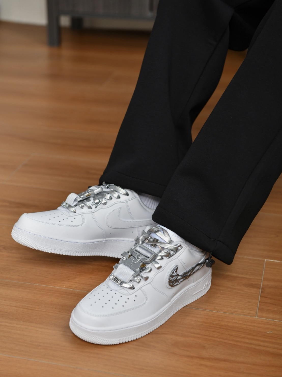 <特殊訂製款>NIKE AIR FORCE 1 AF1 金屬 液態銀 騎士縫線 CW2288-11 DD8959-100