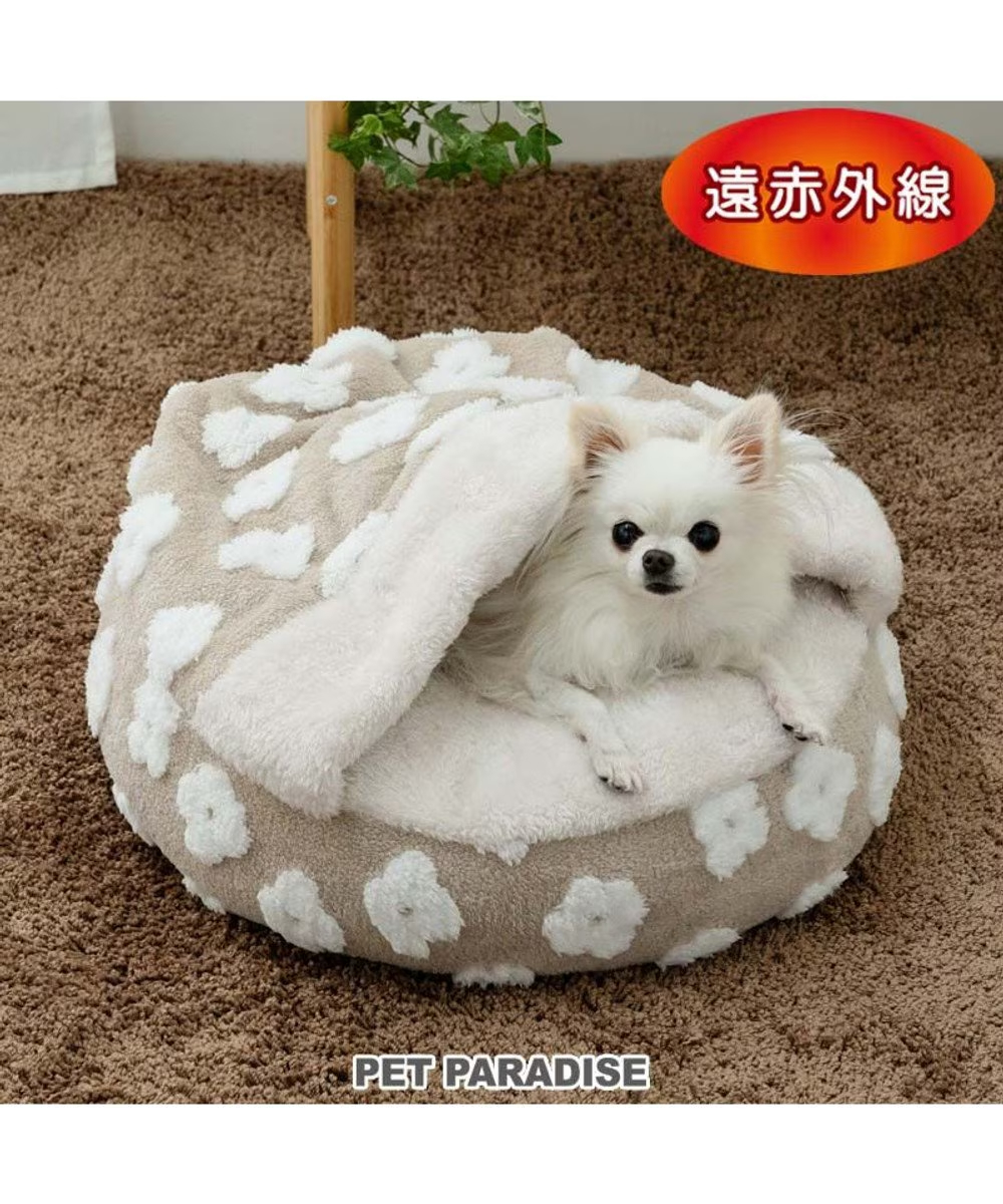【Pet Paradise】Round Boa Sleeping Bag - Floral <633-23787>