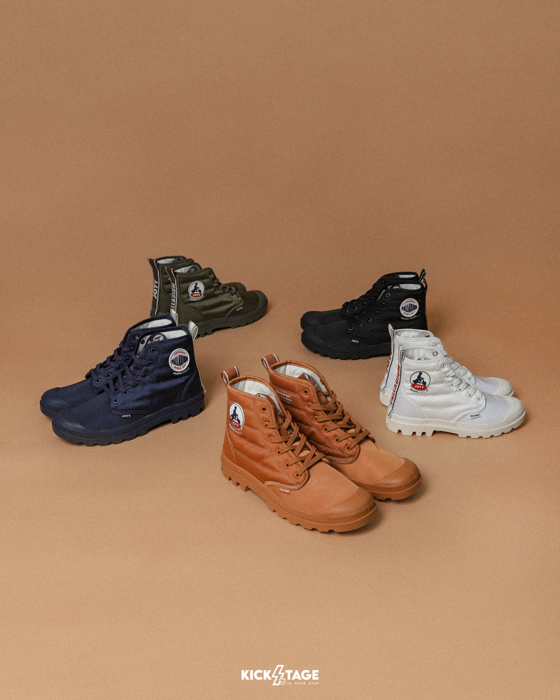 **特價商品售出無退換**男女鞋 PALLADIUM x JOTT PAMPA HI DARE RHONA 黑 白 深棕 軍綠 海軍藍 防潑水 輕羽絨 聯名靴【79204】