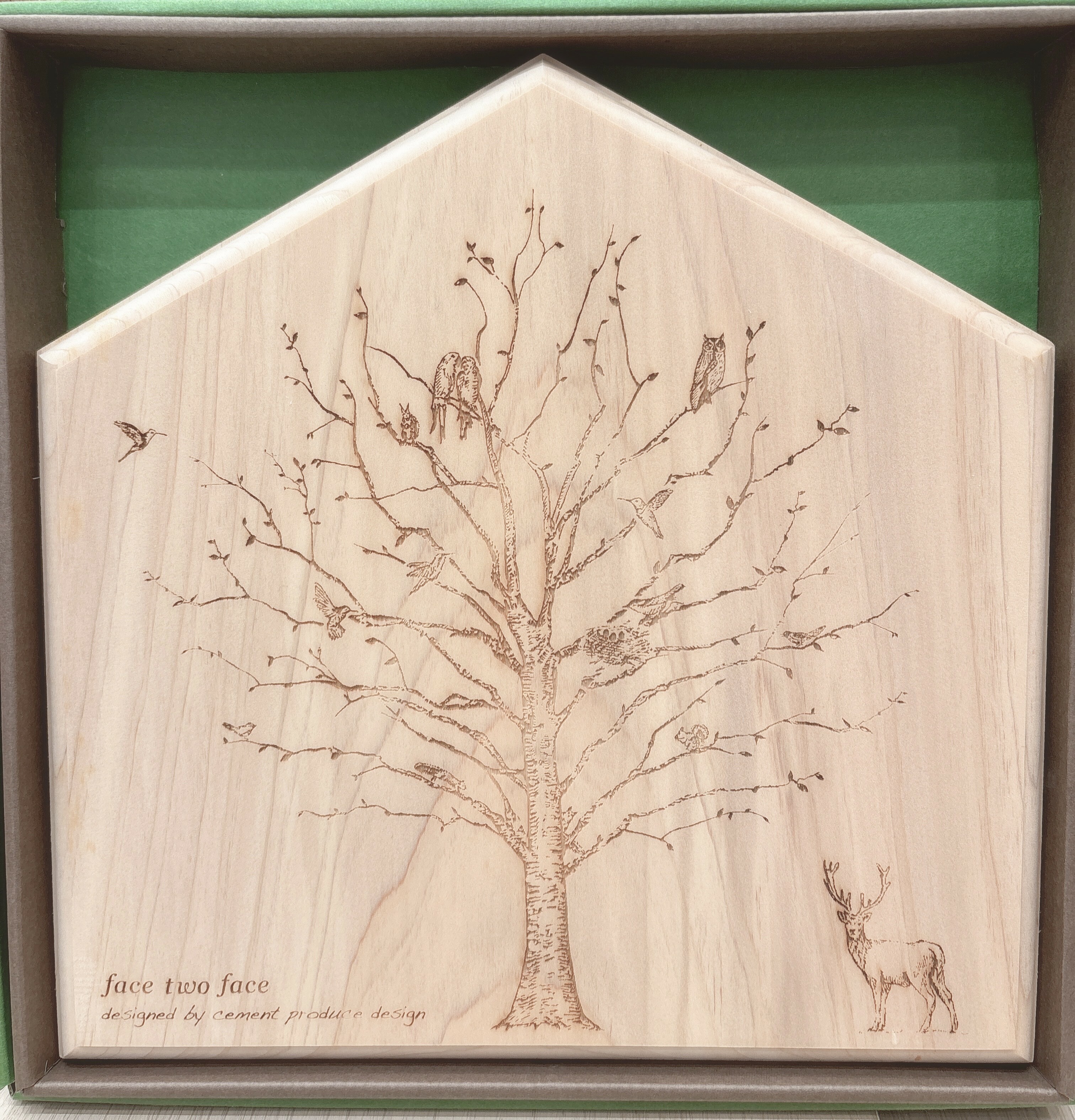 五角形麋鹿木頭裝飾板