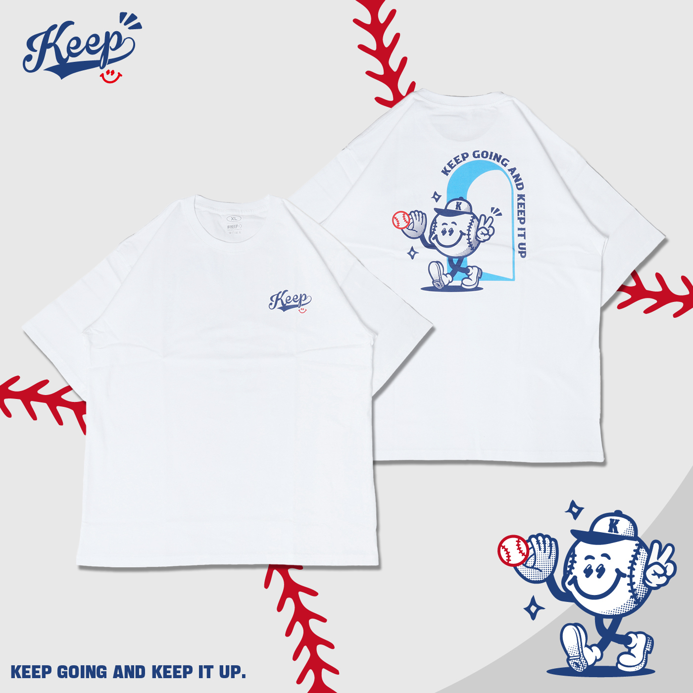 [6折售出無退換] #KEEP GOOD BASEBALL TEE 白色 必勝好棒 12強 棒球 中華隊 台灣限定 短TEE【KS249-WH】