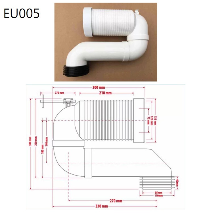 EU005 S Trap toilet connector