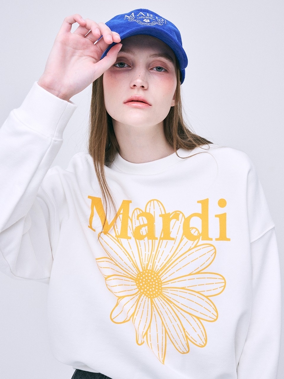 MARDI MERCREDI - SWEATSHIRT FLOWERMARDI (WHITE TANGERINE)