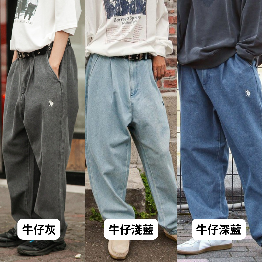 "代購" U.S. POLO ASSN. 刺繡logo牛仔氣球寬鬆褲