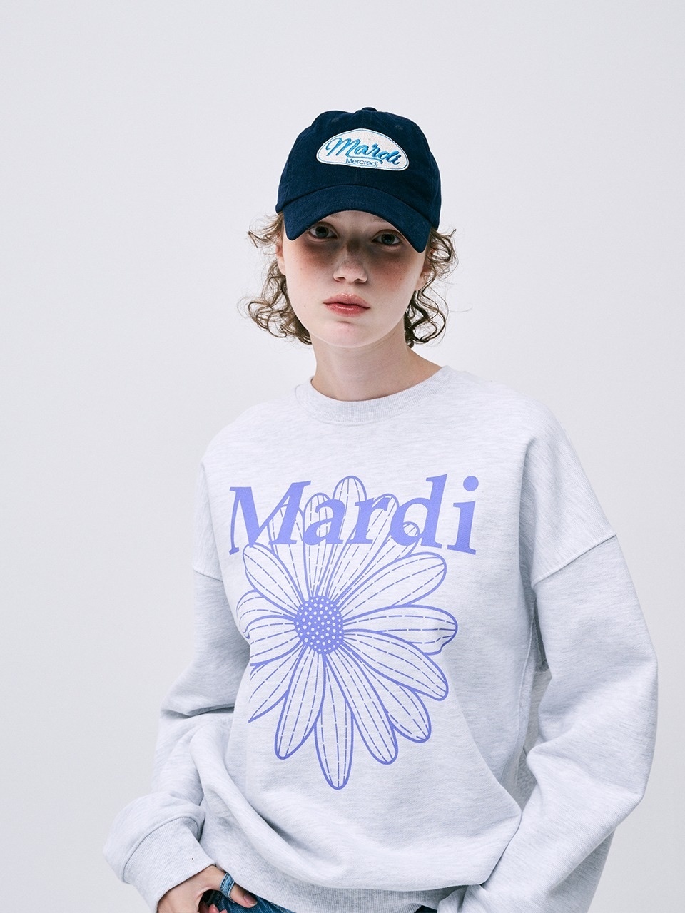 MARDI MERCREDI - SWEATSHIRT FLOWERMARDI (HEATHER PURPLE)