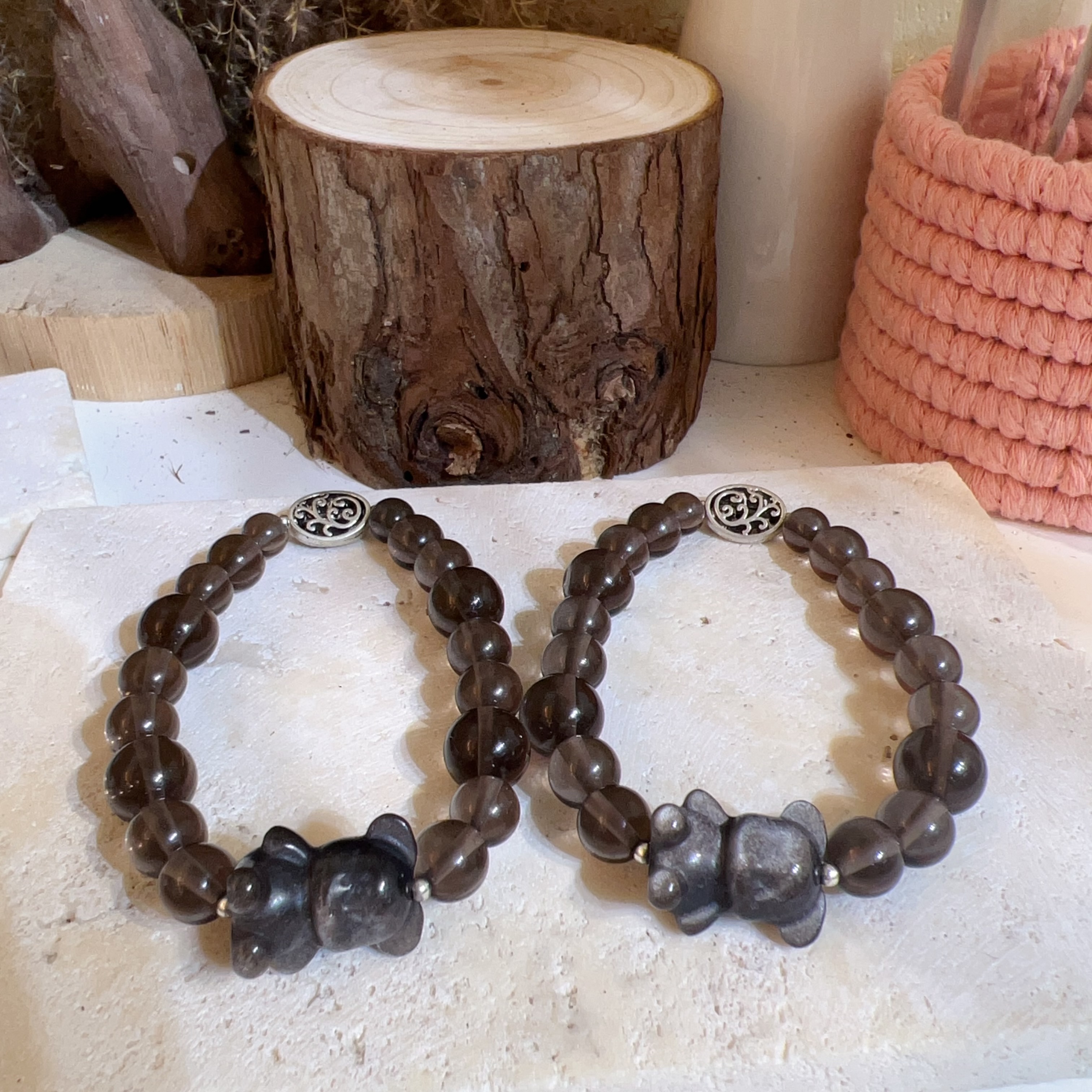 冰曜石熊仔手串 8mm