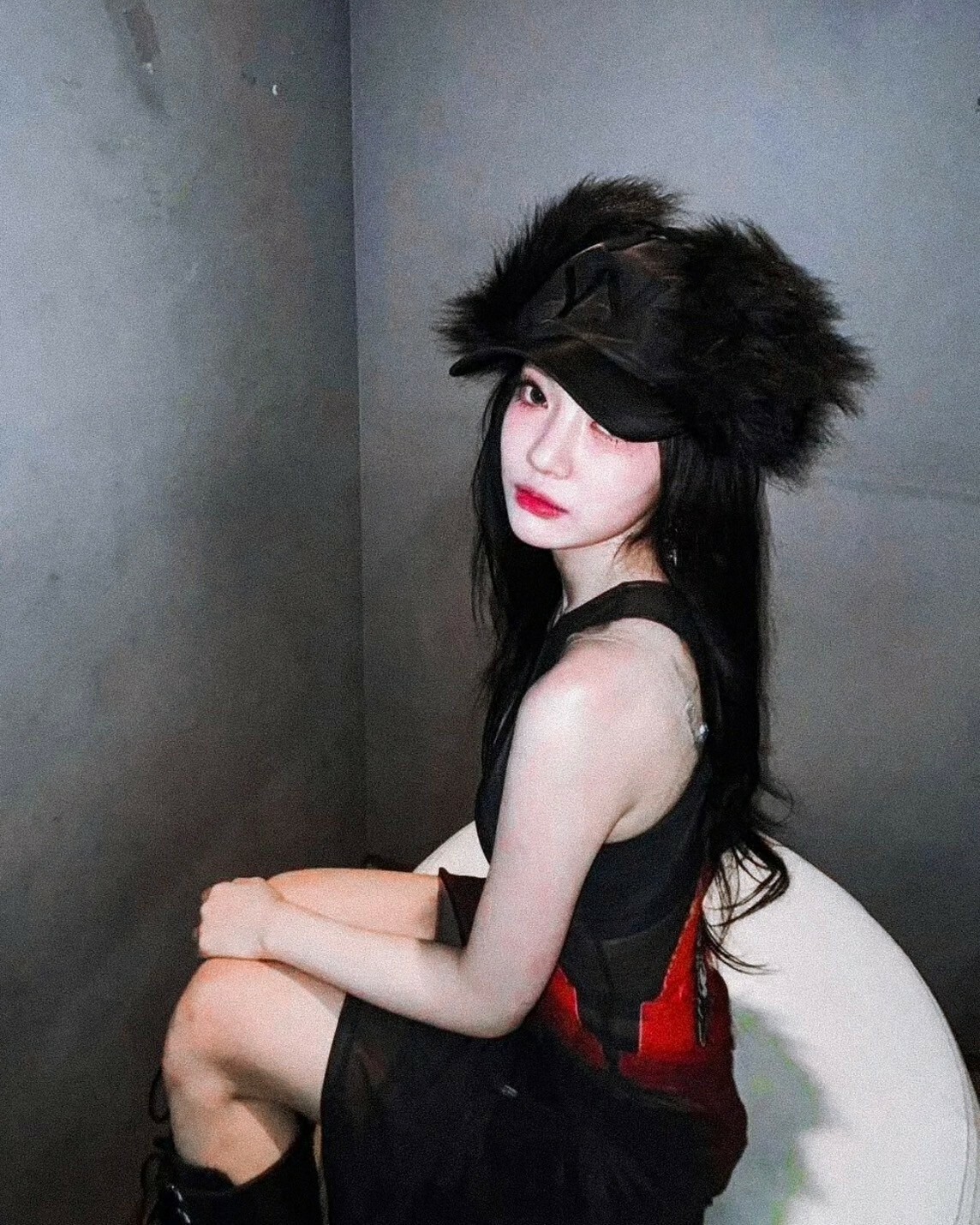 Open Yy FAUX FUR EARFLAP CAP 耳罩毛毛帽 黑色