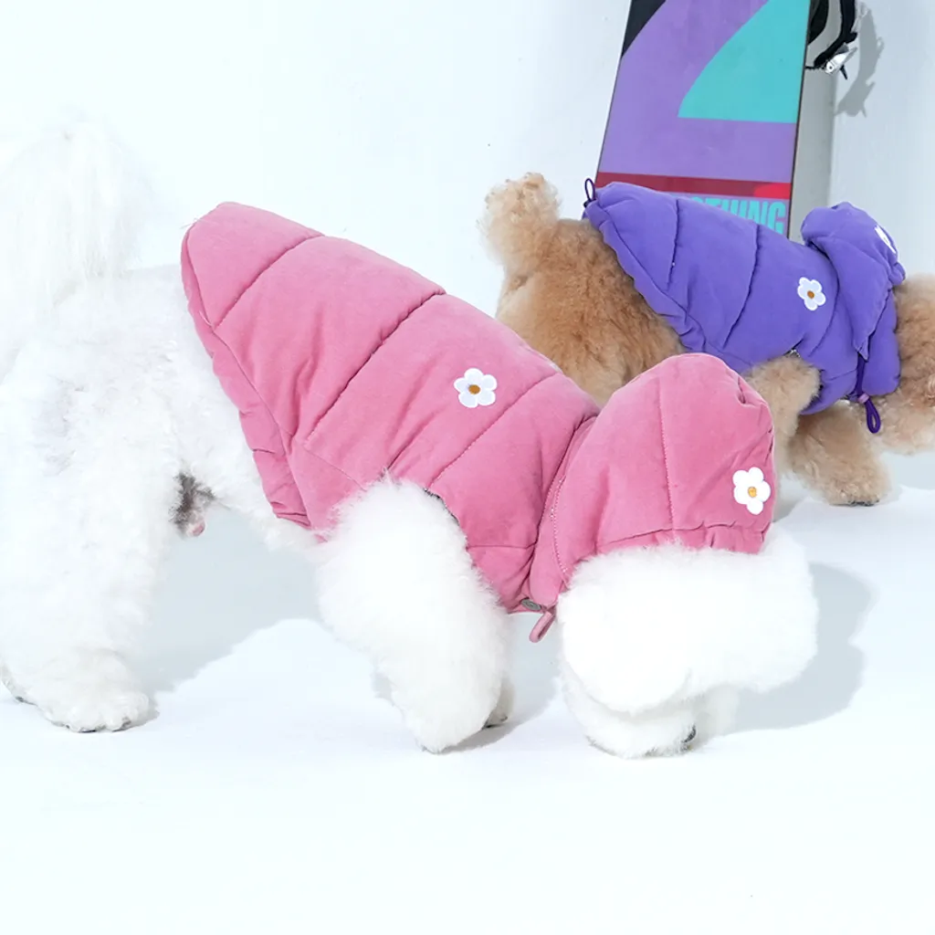 Puppy Gallery -復古小花含帽背心2.0(五色）