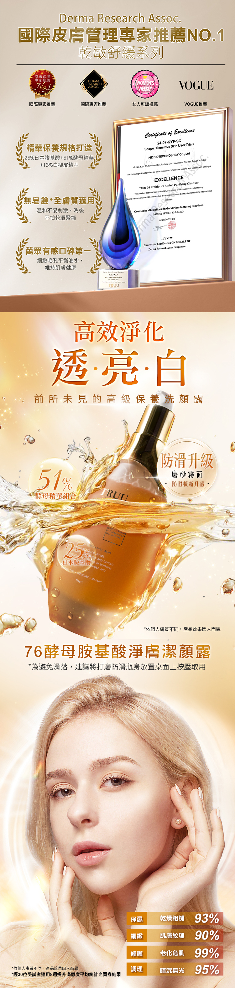 TRUU 76酵母胺基酸淨膚潔顏露 150g