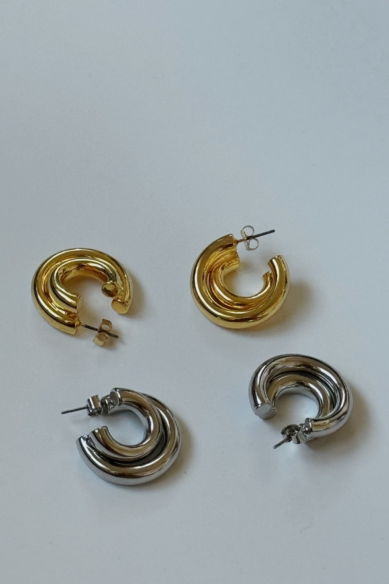 (現貨) 超好看雙層C字耳環 FO78