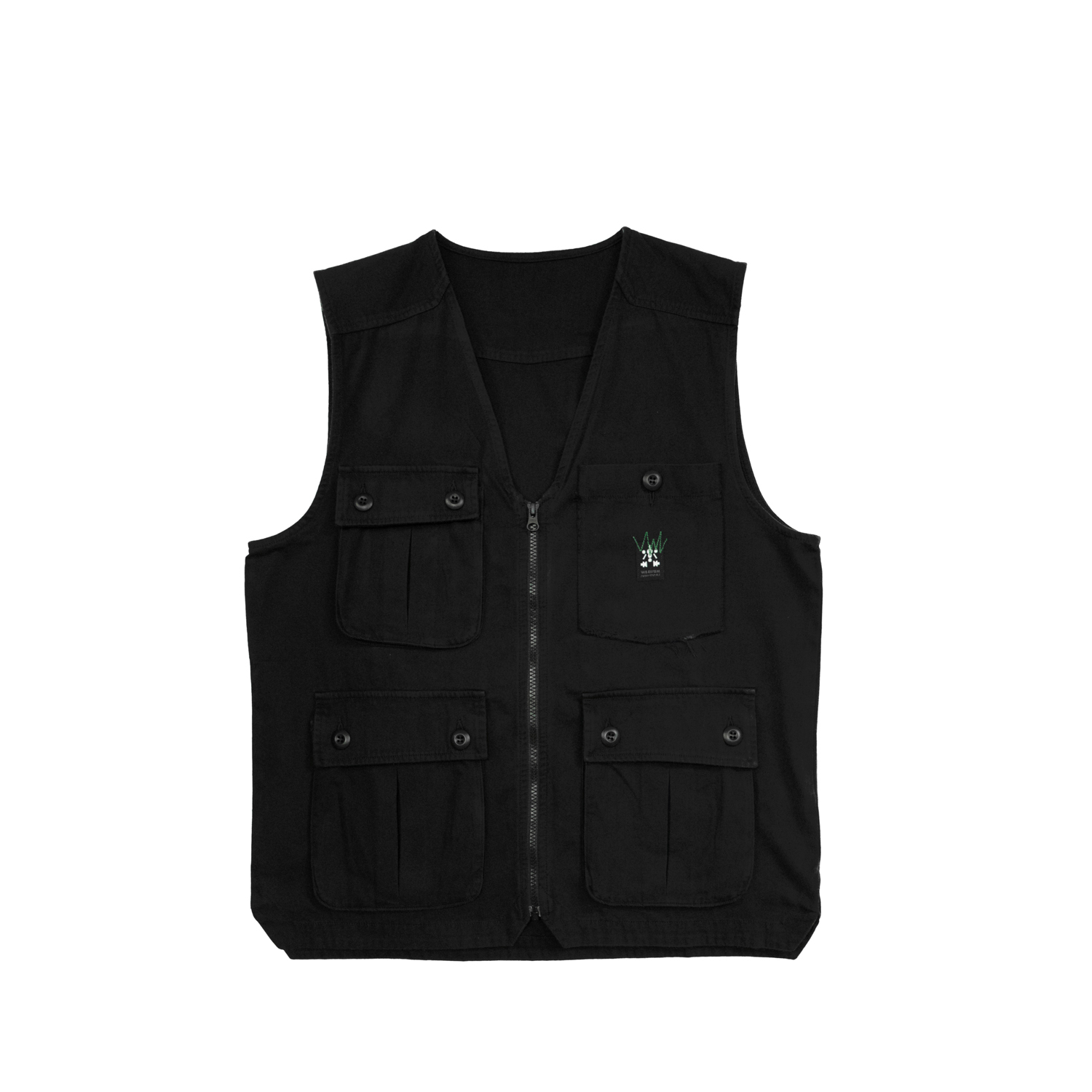 鬚邊多口袋戰術背心-特種黑