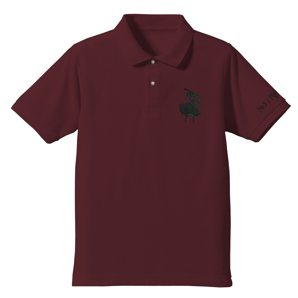 Cospa 1118 時崎狂三 シルエット刺繍ポロシャツ [デート・ア・ライブIV] BURGUNDY