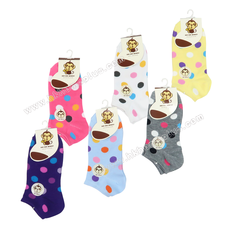 6對裝 Ben Ben Monkey: 女裝棉質印花襪船