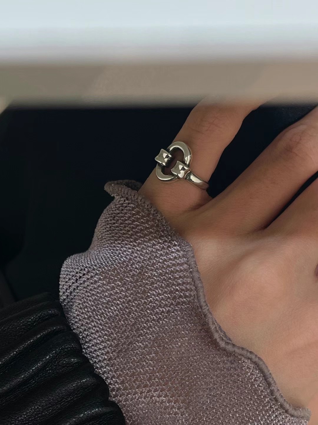 #228DN014 個性橢圓粗鏈條感戒指 ͙S925