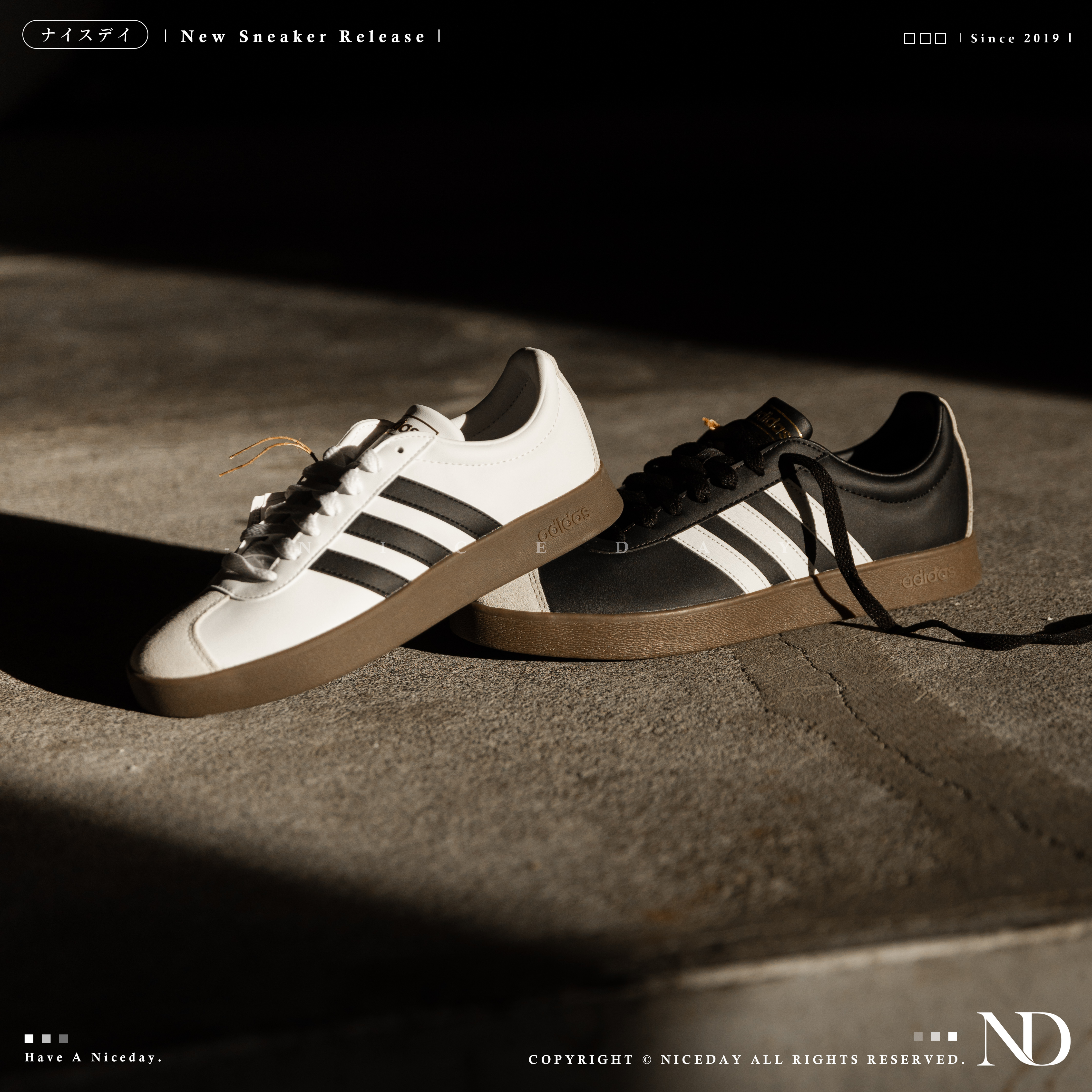 NICEDAY 代購 Adidas Neo VL Court 小samba 平價 黑白 板鞋 男女尺寸