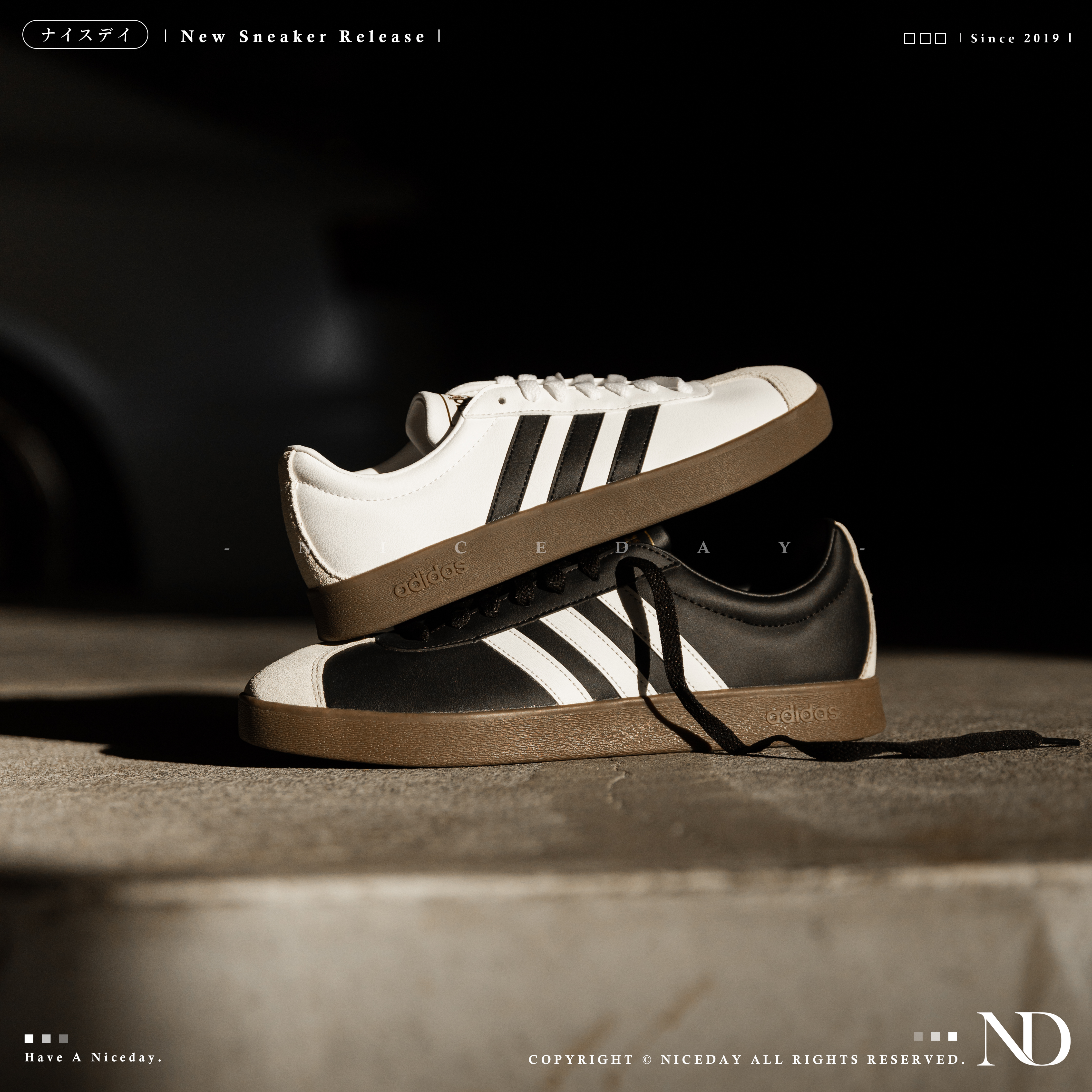 NICEDAY 代購 Adidas Neo VL Court 小samba 平價 黑白 板鞋 男女尺寸