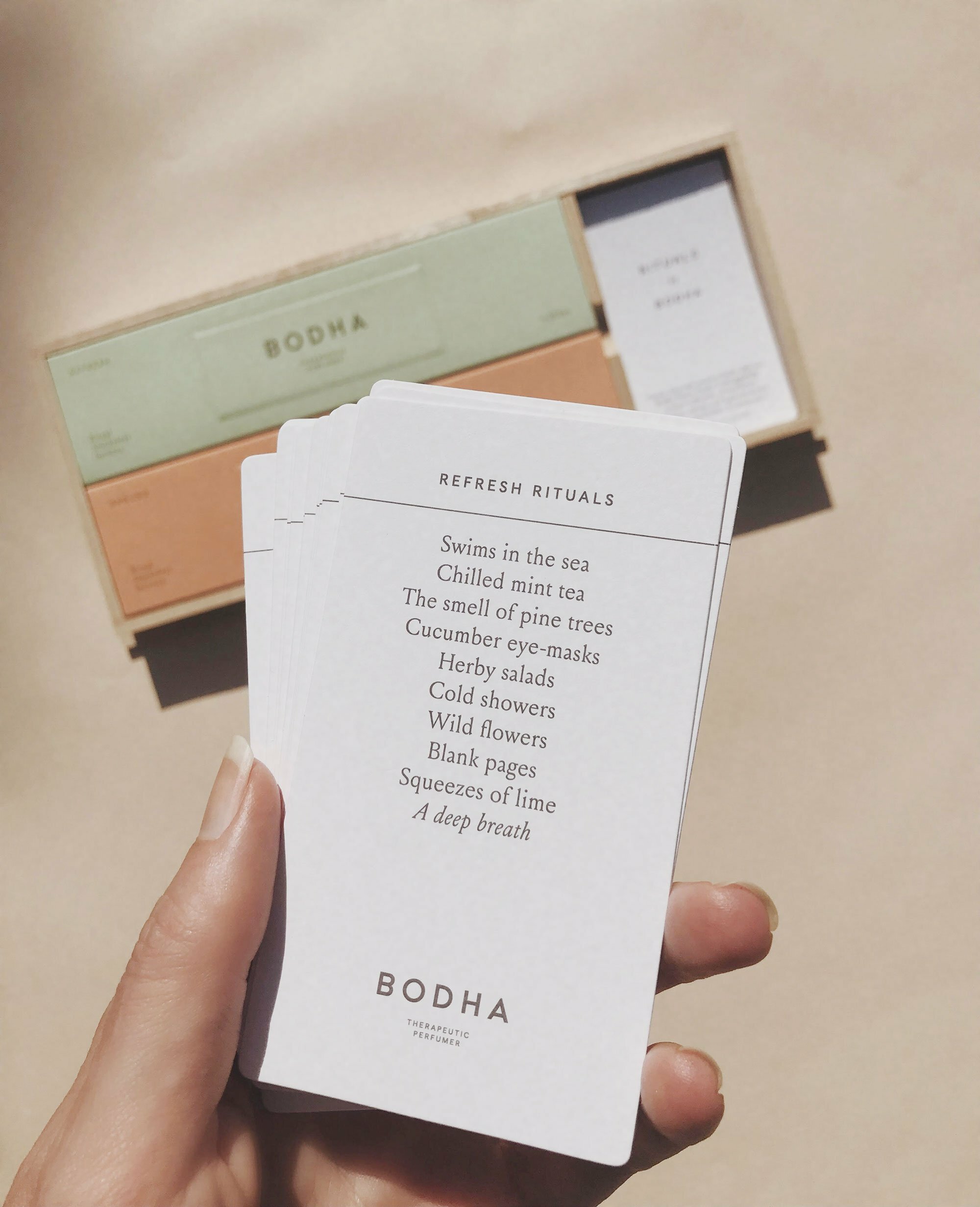 BODHA 儀式香禮盒＿大地、平靜無煙線香＋指引牌卡