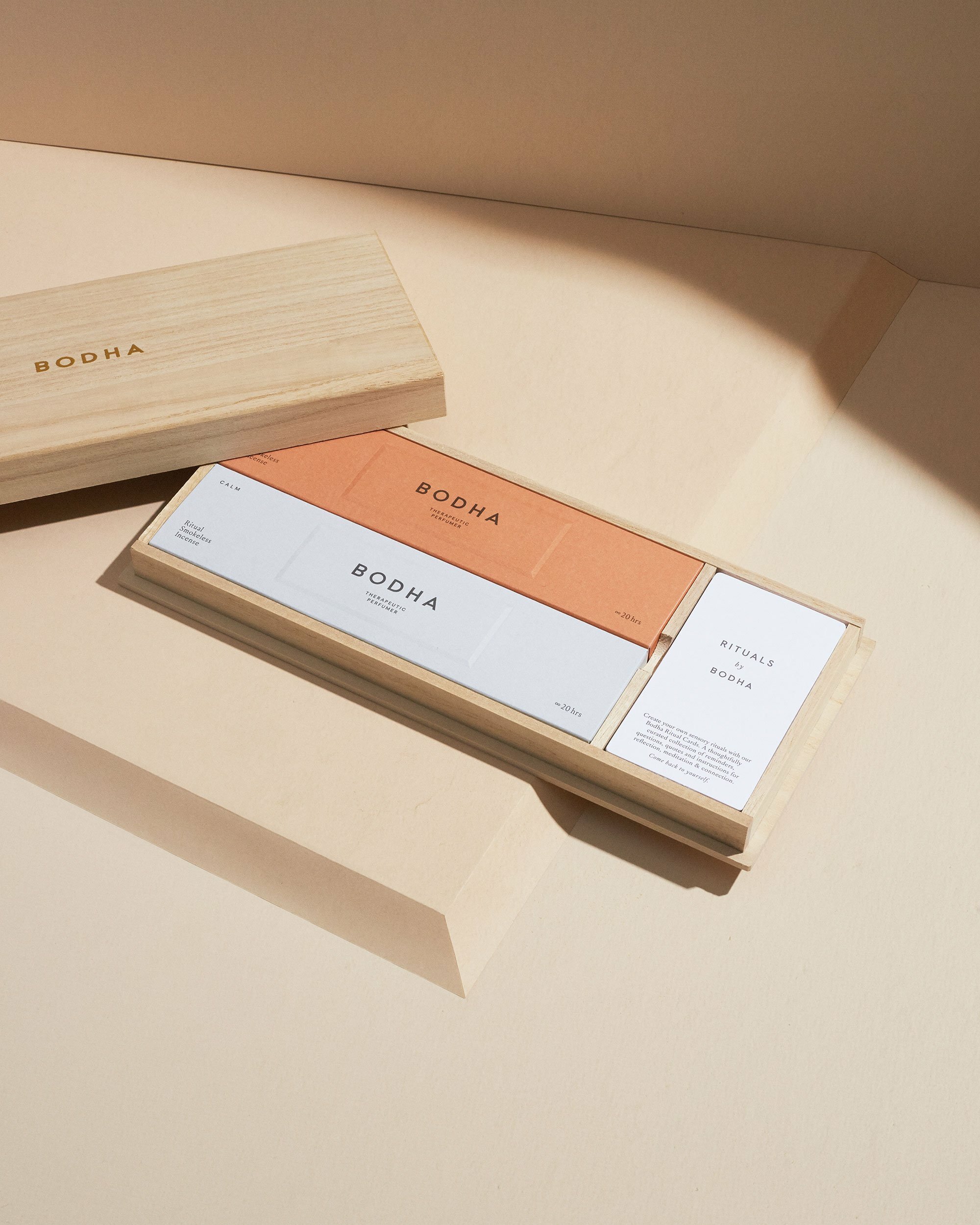 BODHA 儀式香禮盒＿大地、平靜無煙線香＋指引牌卡
