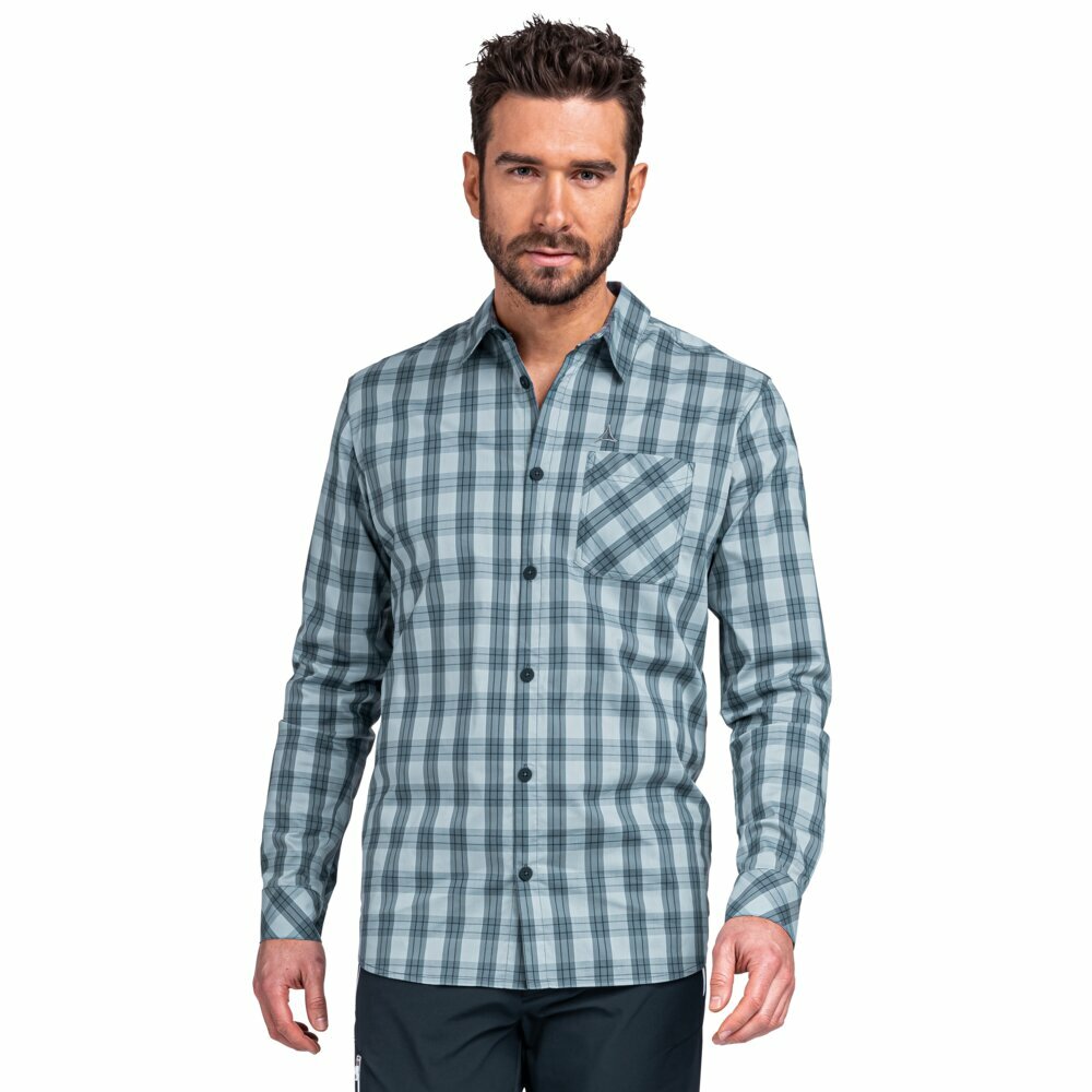 【Schoffel】男快乾機能長袖襯衫 / 24SL20-23772-[格紋藍、格紋灰]