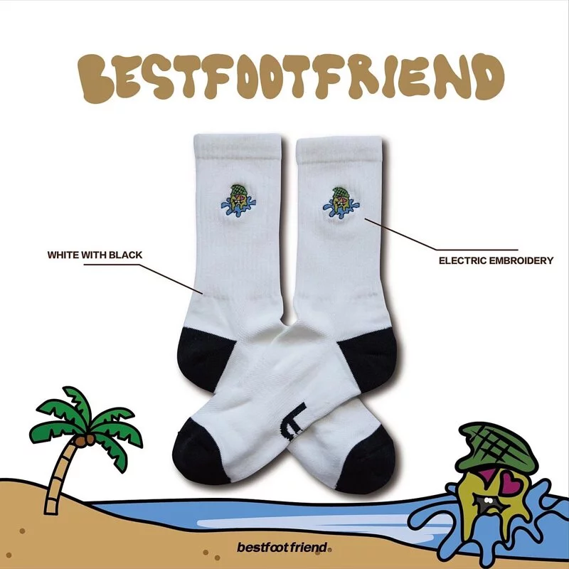 BFF Best foot friend Ice Cream Man冰淇淋人 刺繡 中筒襪 長襪【BF22024】