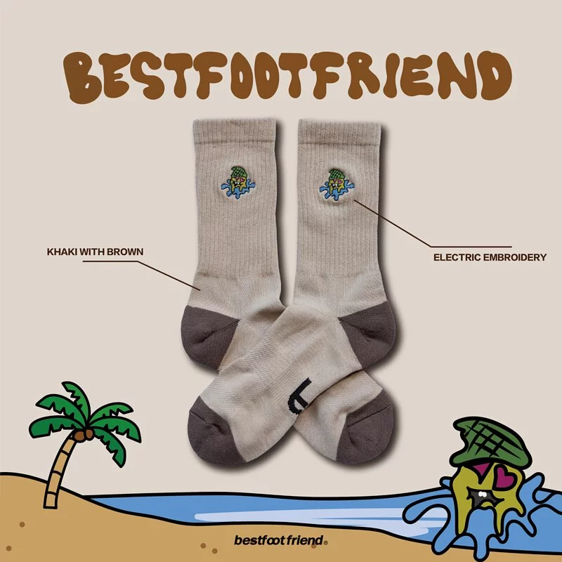 BFF Best foot friend Ice Cream Man冰淇淋人 刺繡 中筒襪 長襪【BF22024】
