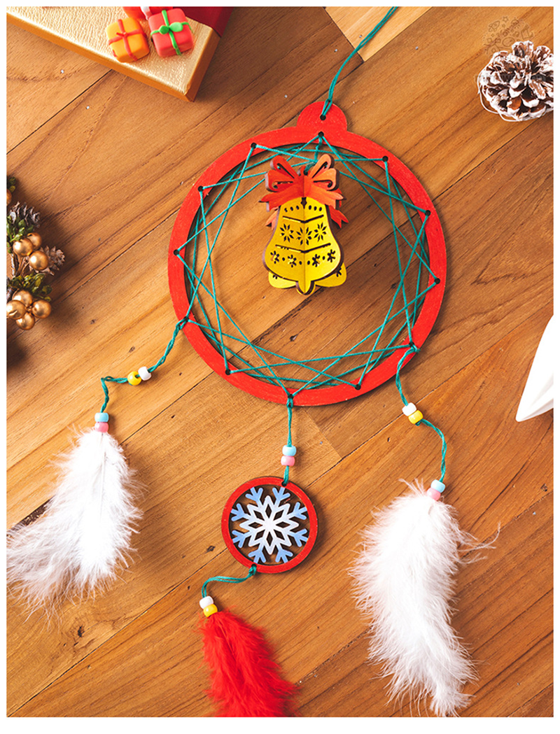 聖誕DIY捕夢網聖誕節掛件材料包 AD9393