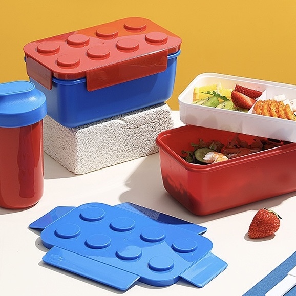【客製】可微波積木造型便當盒