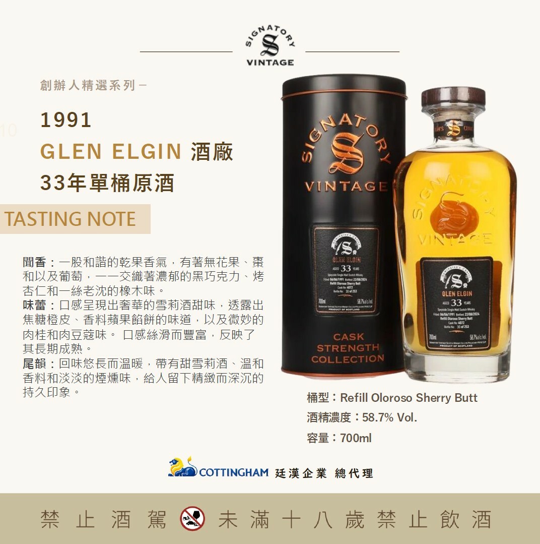 聖佛力 創辦人嚴選 格蘭愛琴33年 58.7%