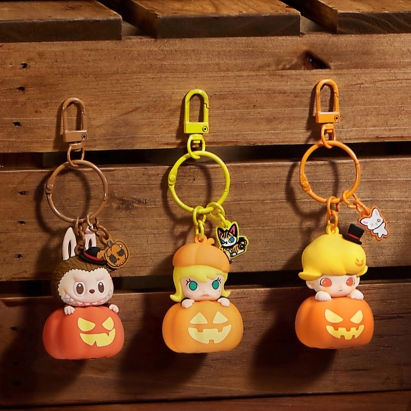 POP MART 泡泡瑪特 萬聖節限定 怪怪狂歡節 LABUBU MOLLY DIMOO 發光南瓜鑰匙圈 吊飾