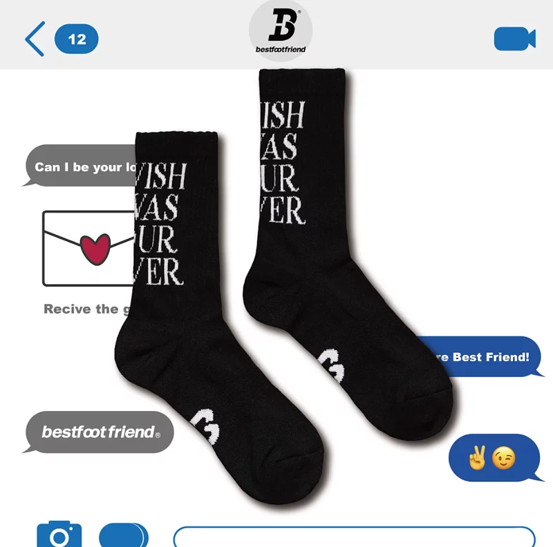 BFF Best foot Lover 刺繡 中筒襪 長襪【BF22014】