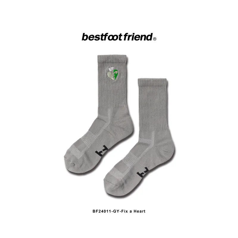 BFF Best foot friend Fix a Heart 刺繡 中筒襪 長襪【BF24011】