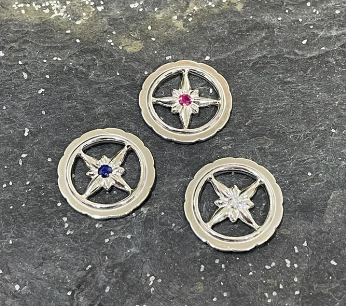 TW 全銀星輪/中間寶石