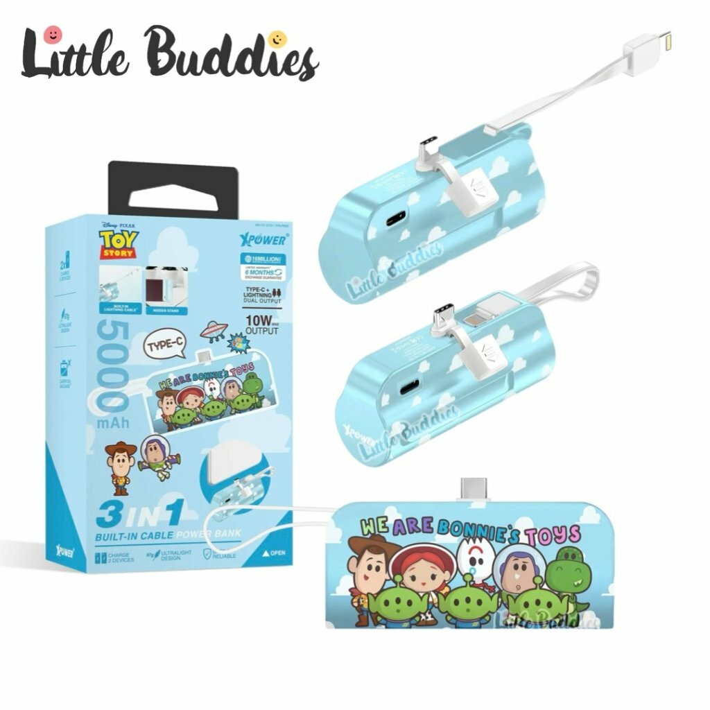 XPower Toy Story 3合1 Type-C插頭 迷你外置充電器 (5000mAh)