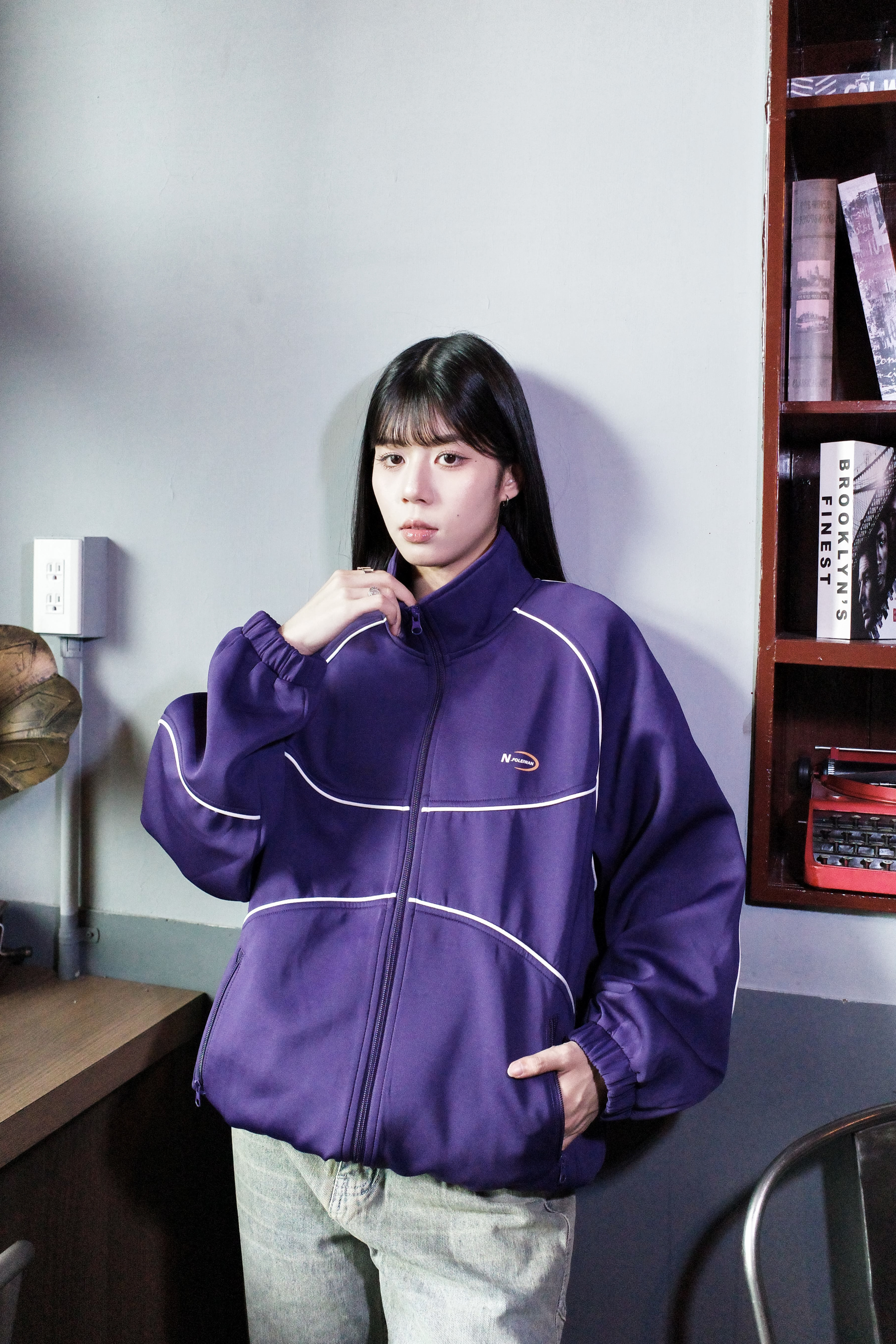 『Always_Good』明線 立領 運動風 外套