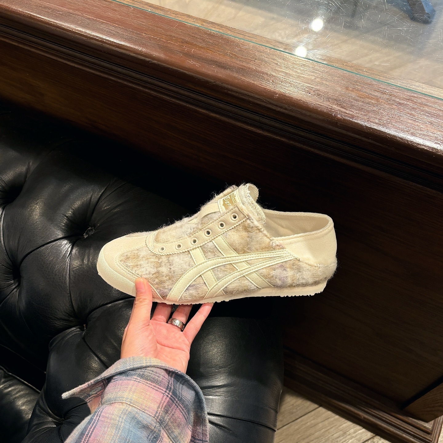 Onitsuka Tiger Mexico 66 Paraty 奶油色 毛絨格紋 鬼冢虎 Y2K 1183C309-200