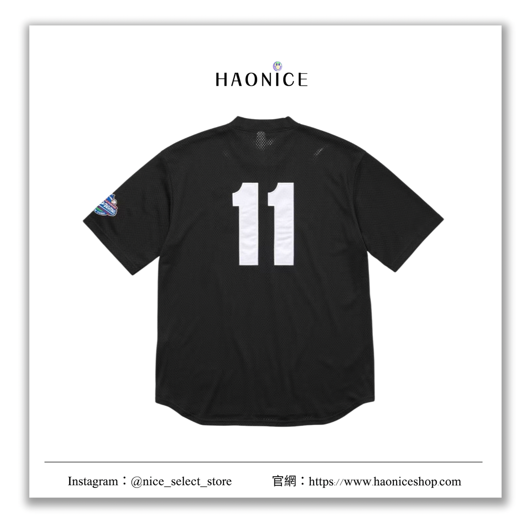 hao nice】 24FW Supreme Logo Baseball Henley S字母棒球短T 網眼短T