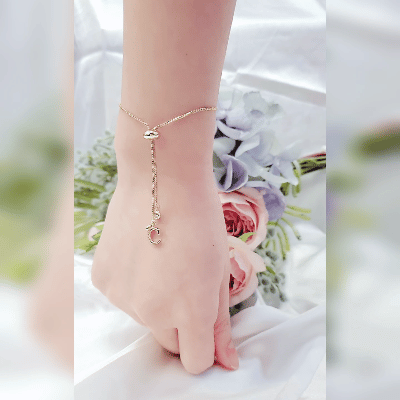 兩戴式 鋯石字母手鍊