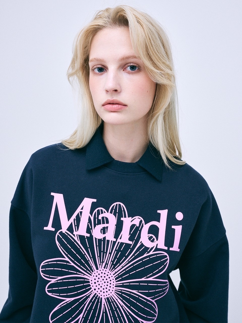 MARDI MERCREDI - SWEATSHIRT FLOWERMARDI (NAVY LAVENDER)