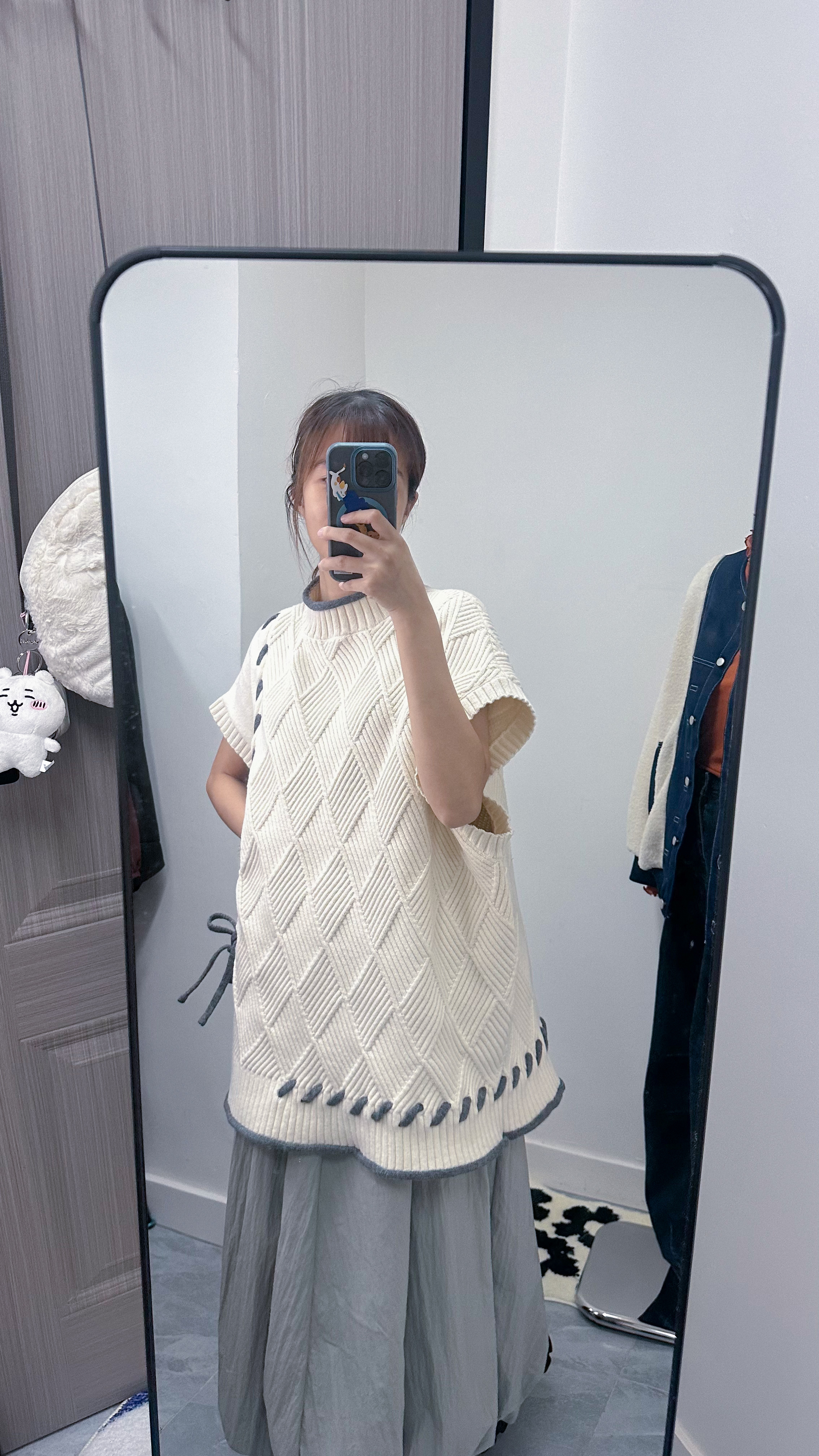 高領串繩背心冷衫