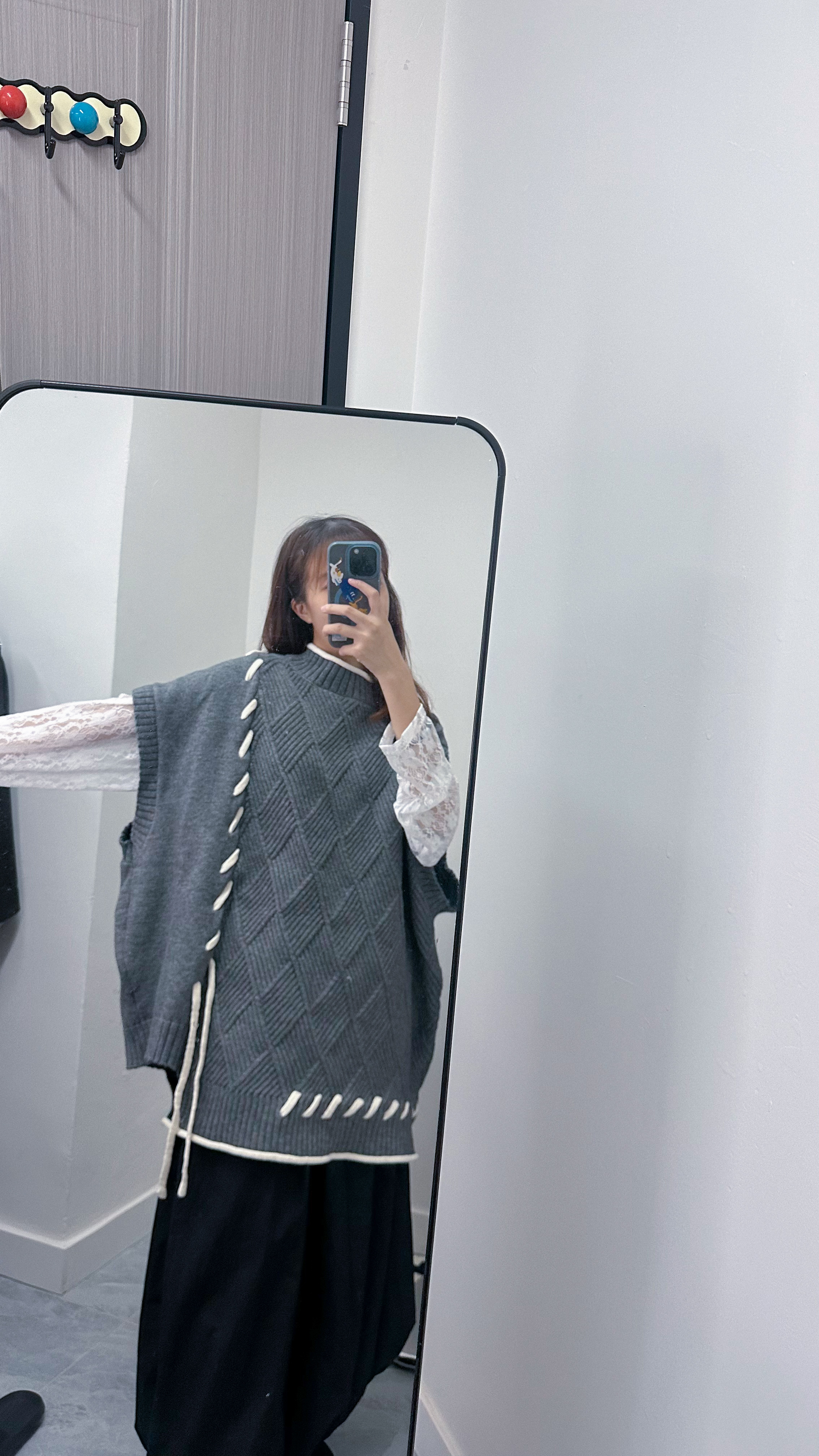 高領串繩背心冷衫