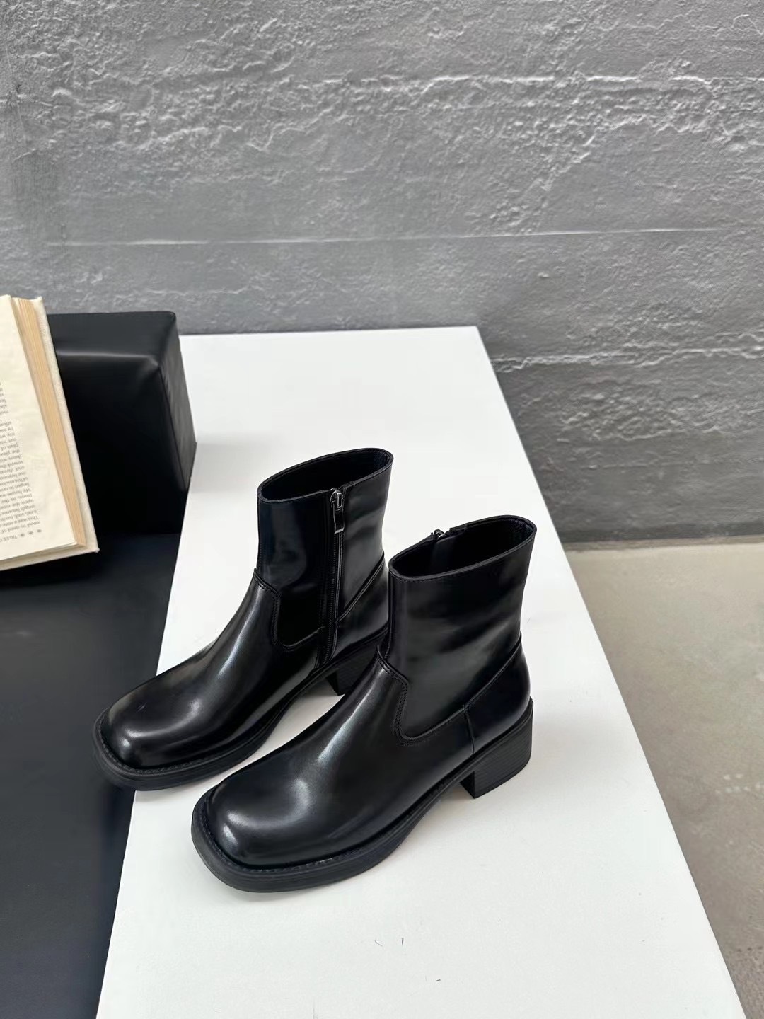 韓版復古方頭短靴