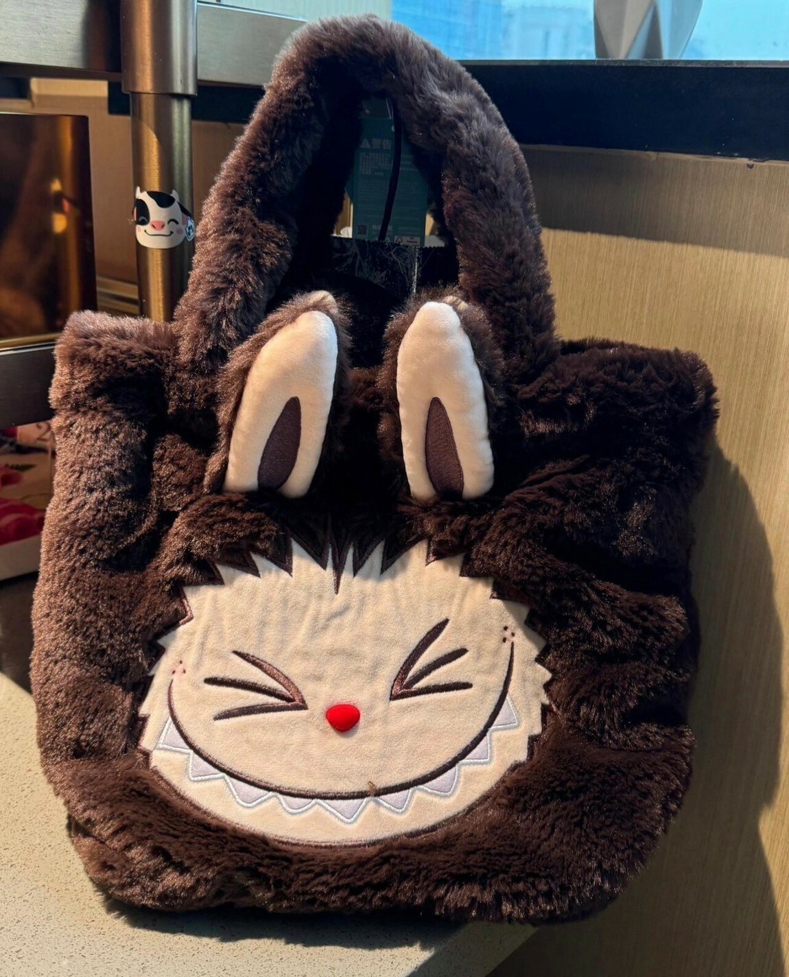 POP MART 泡泡瑪特 拉布布 LABUBU 絨毛 造型 雙面設計 翻翻包 手提包 托特包 -泡泡瑪特城市樂園