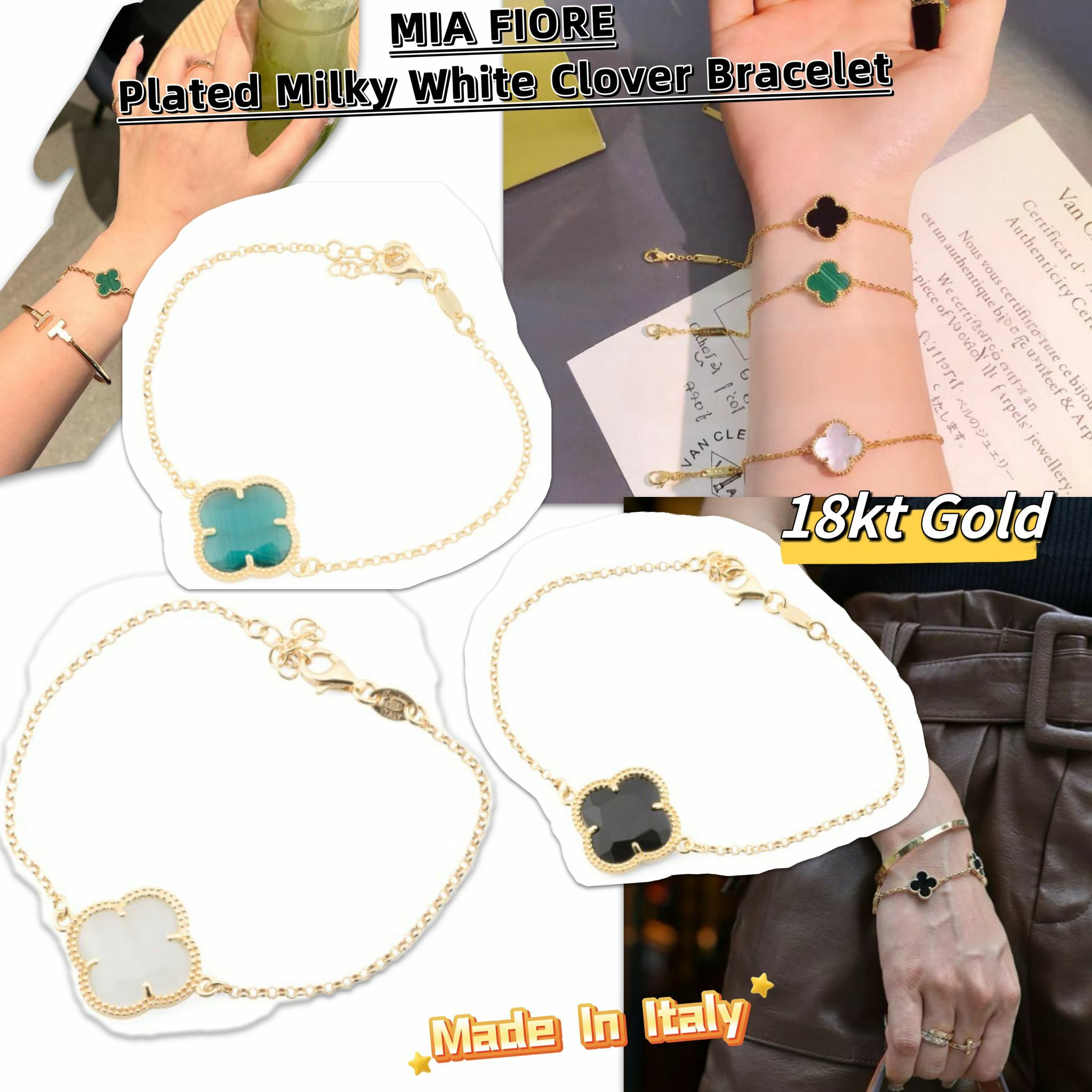 【預購】MIA FIORE 18kt Gold G111127 四葉草手鏈