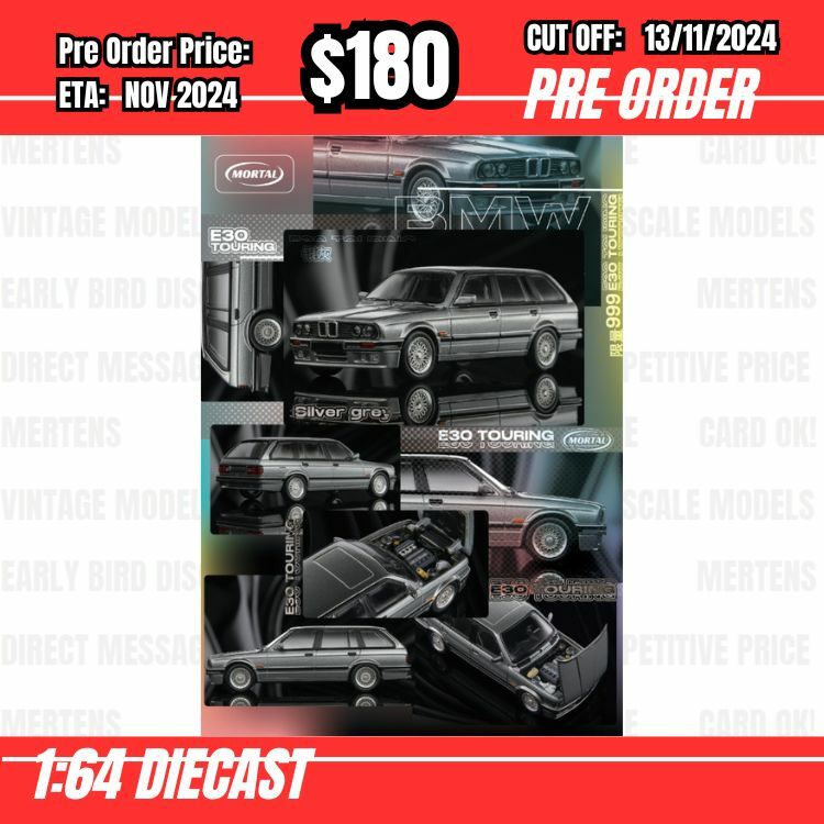 PO-$180 * Mortal * 1:64 BMW 3 Series E30 Wagon Gun Grey [OD12/11]