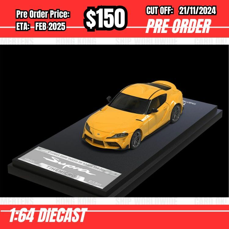 PO-$150 * Time Micro * 1:64 Toyota Supra A90 Yellow [OD12/11]
