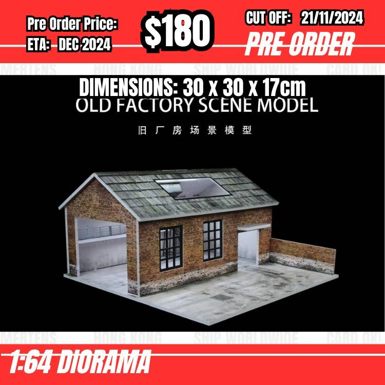 PO-$180 * Moreart * 1:64 Diorama - Old Factory Scene Model(30x30x17cm) [OD12/11]