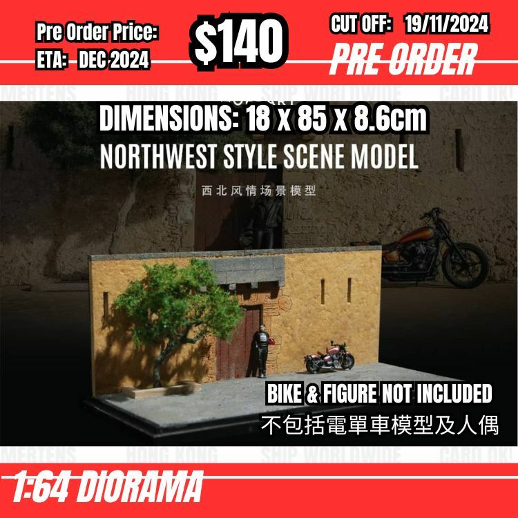 PO-$140 * Moreart * 1:64 Diorama - North West Style Scene Model(18x8.5x86cm) [OD12/11]