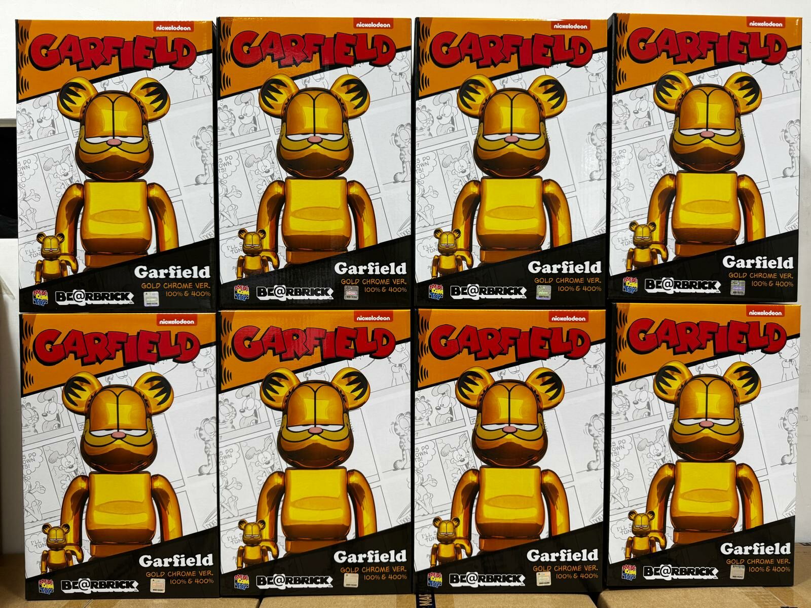 BE@RBRICK GARFIELD GOLD 入念 CHROME Ver 1000％